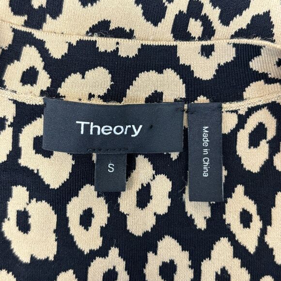 Theory Women Long Sleeve Knit Cardigan Sweater Size Small Animal Print D061 -19 - Picture 9 of 15